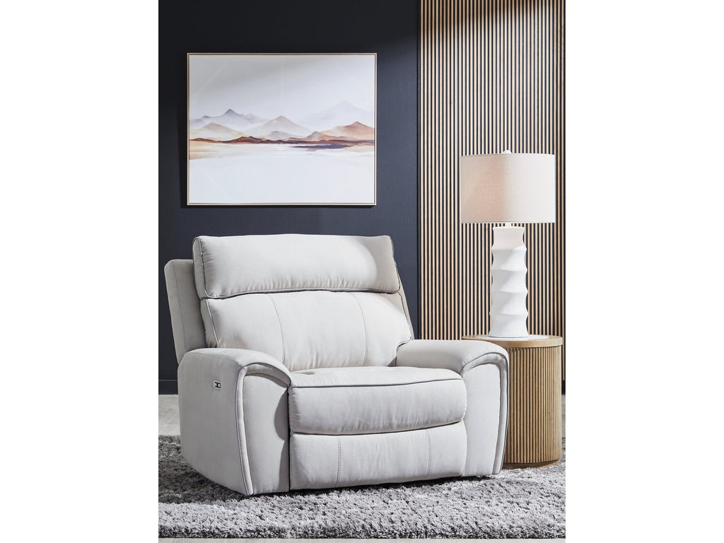 Social Pointe Pearl/Ash Power Recliner/ADJ Headrest