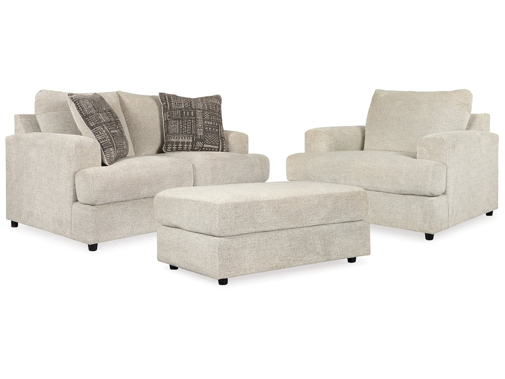 Soletren Stone Loveseat, Oversized Chair and Ottoman