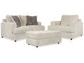 Soletren Stone Loveseat, Oversized Chair and Ottoman