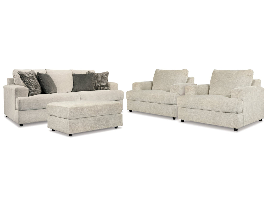 Soletren Stone Sofa, 2 Chairs, and Ottoman