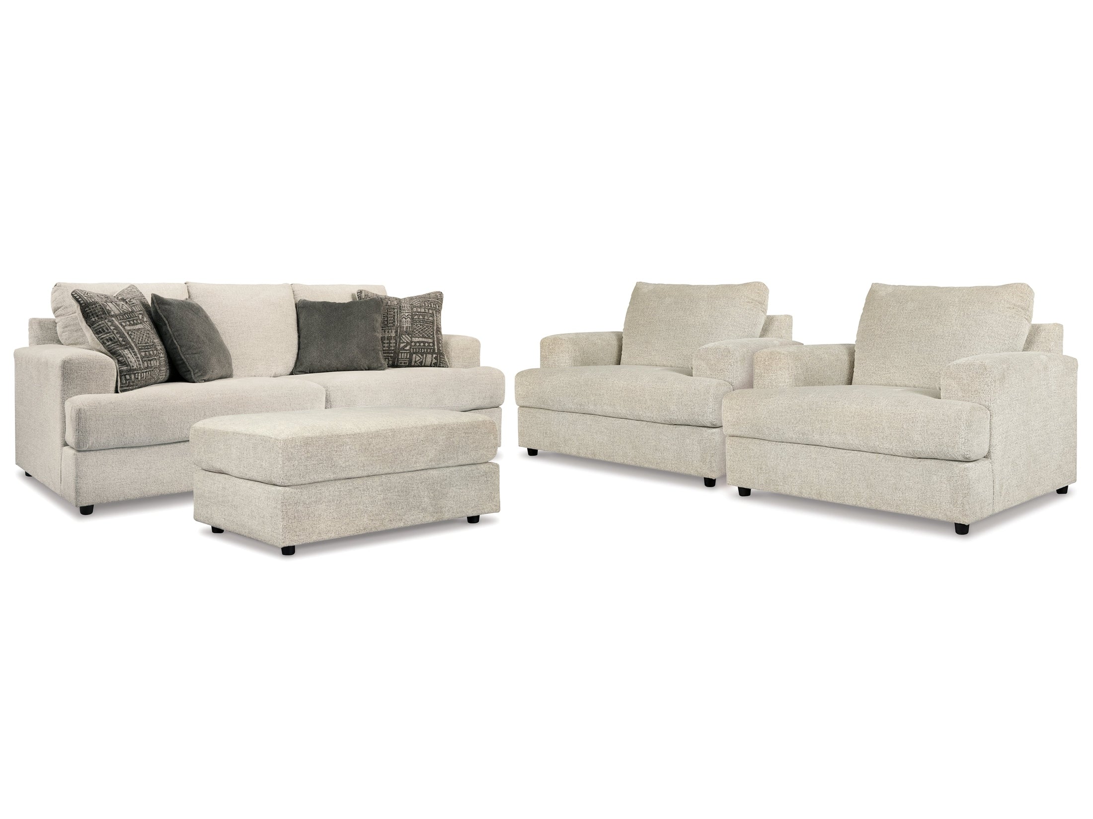 Soletren Stone Sofa, 2 Chairs, and Ottoman