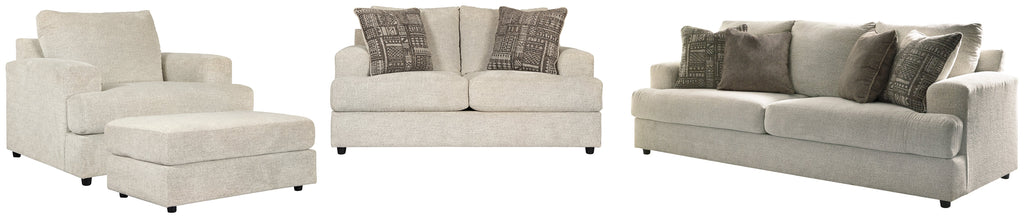 Soletren Stone Sofa, Loveseat, Chair and Ottoman