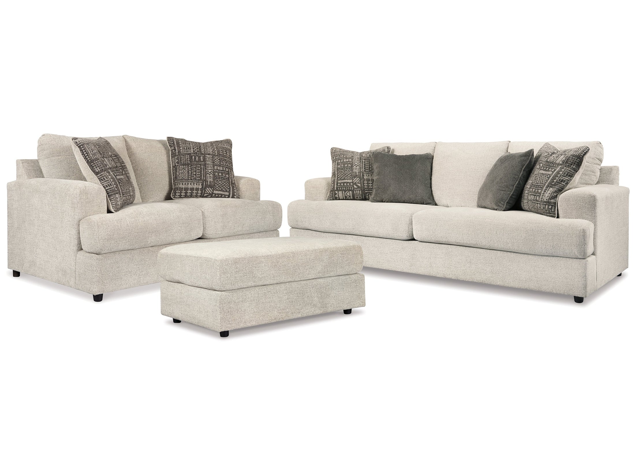 Soletren Stone Sofa, Loveseat, and Ottoman