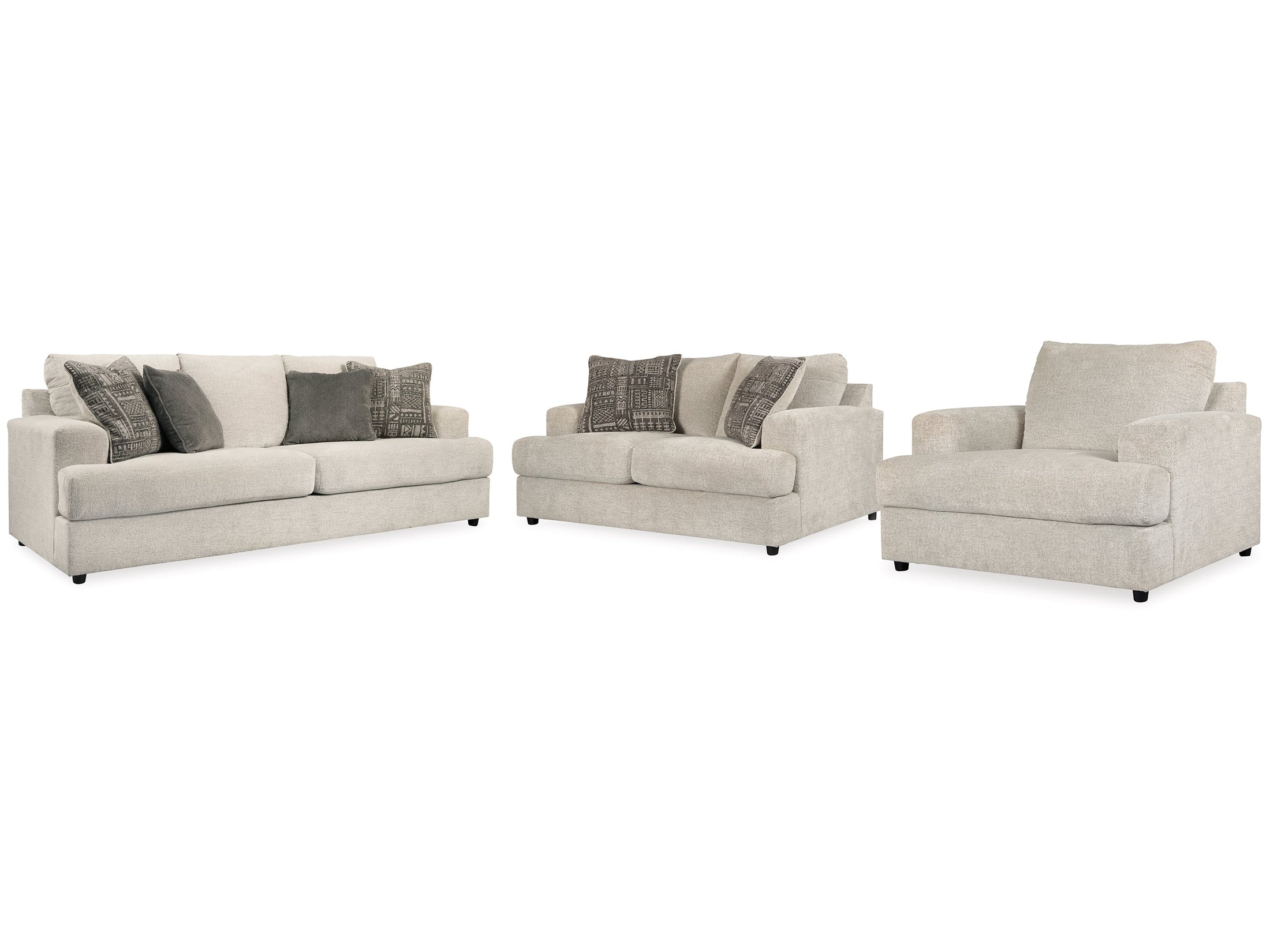 Soletren Stone Sofa, Loveseat and Oversized Chair