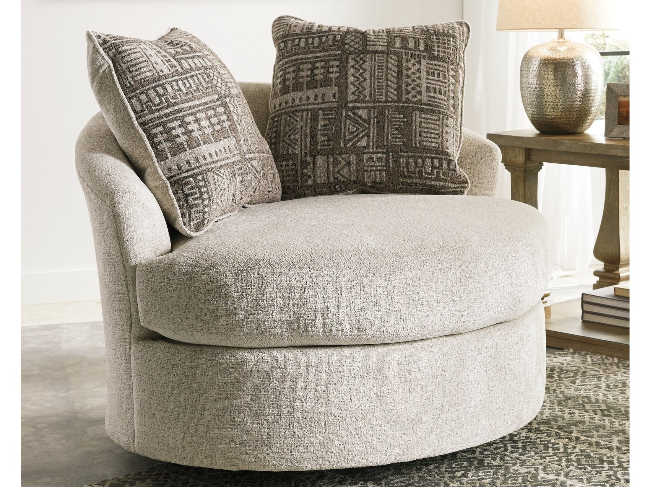 Soletren Stone Swivel Accent Chair