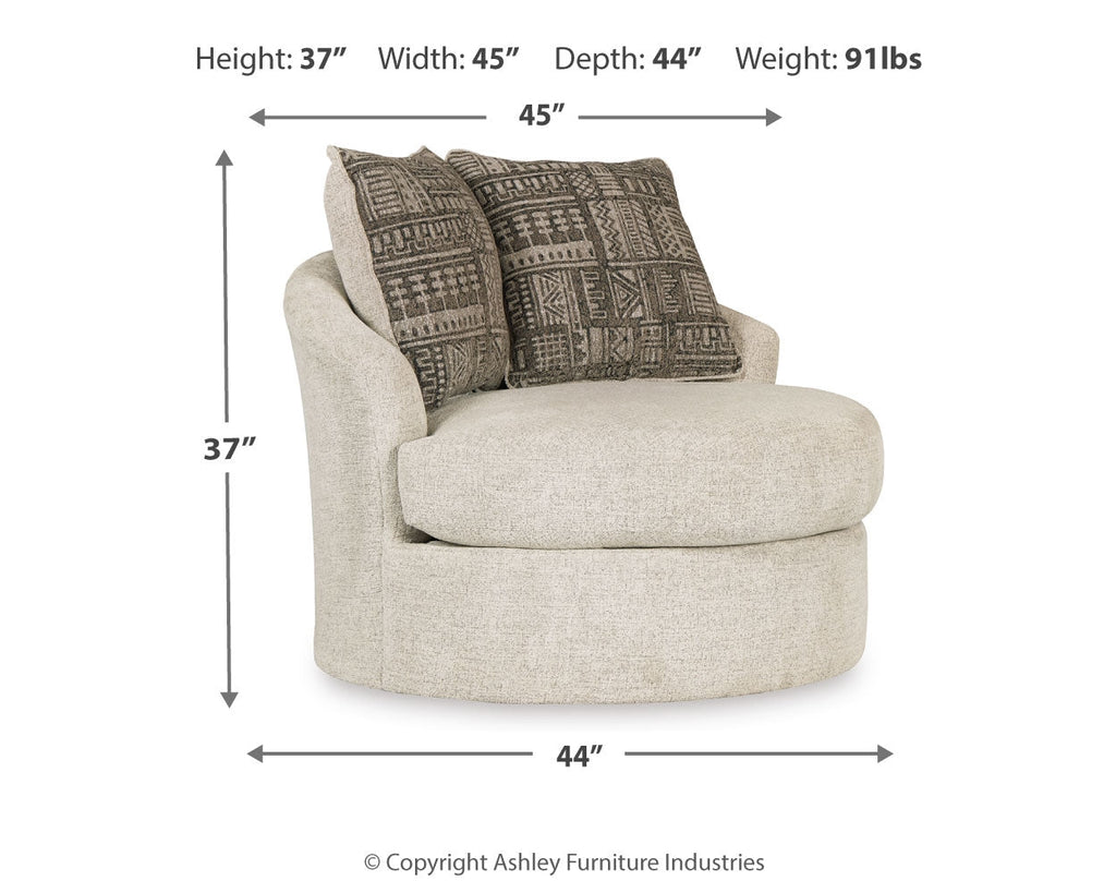 Soletren Stone Swivel Accent Chair