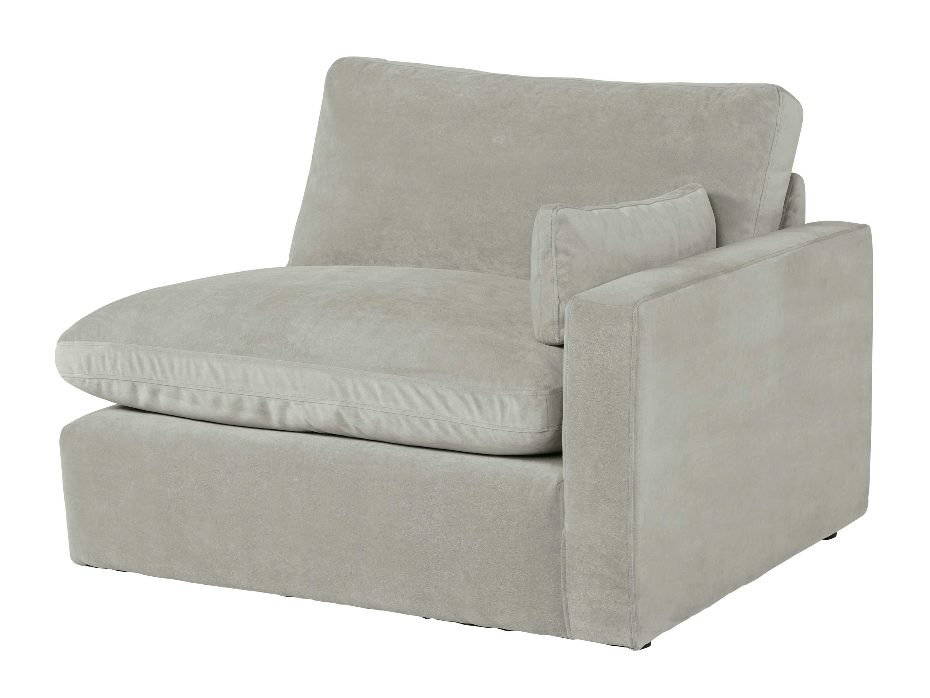 Sophie Gray Velvet Modular 2pc LAF Chaise Sectional
