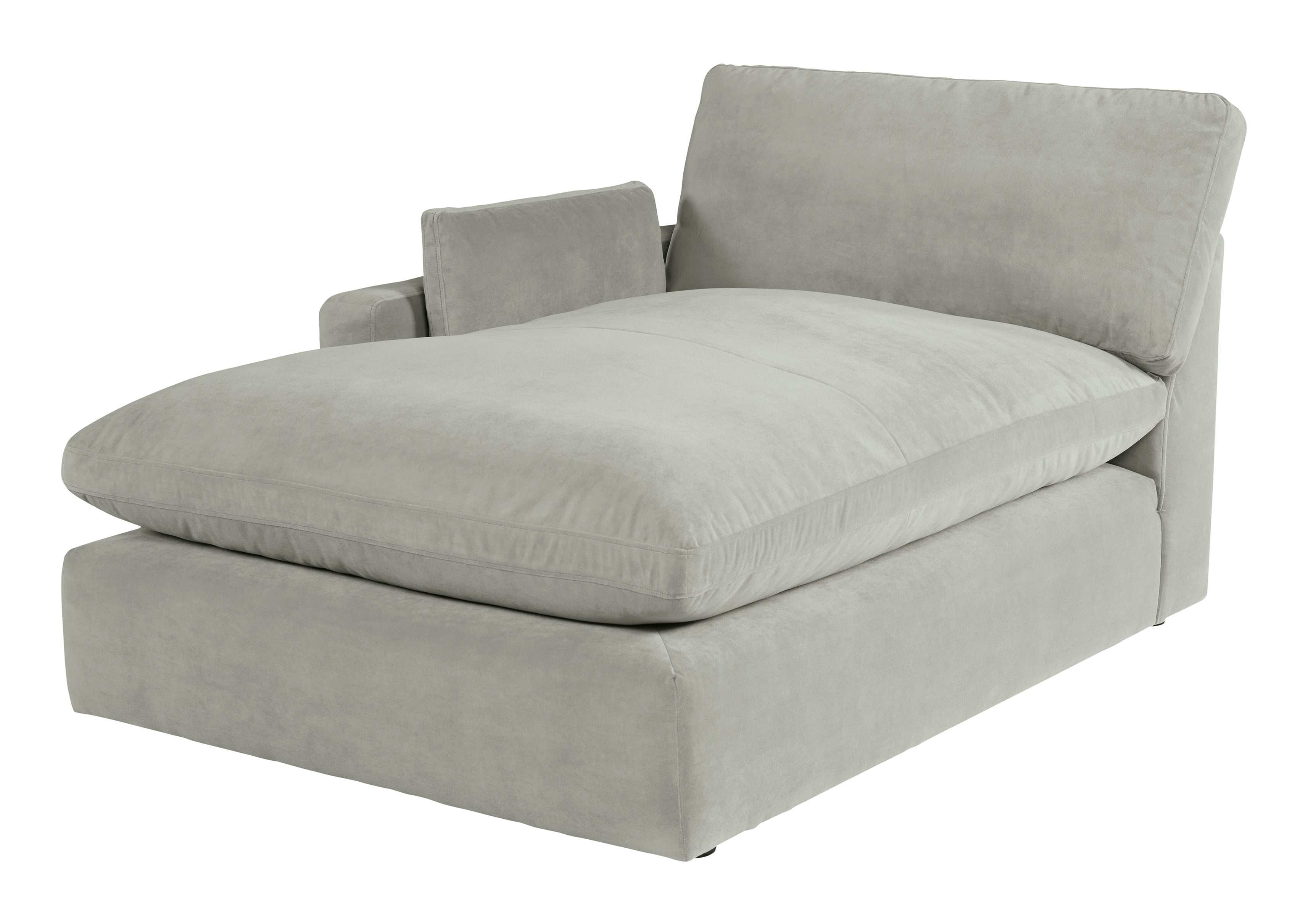 Sophie Gray Velvet Modular 2pc LAF Chaise Sectional