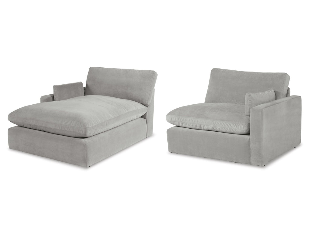Sophie Gray Velvet Modular 2pc LAF Chaise Sectional