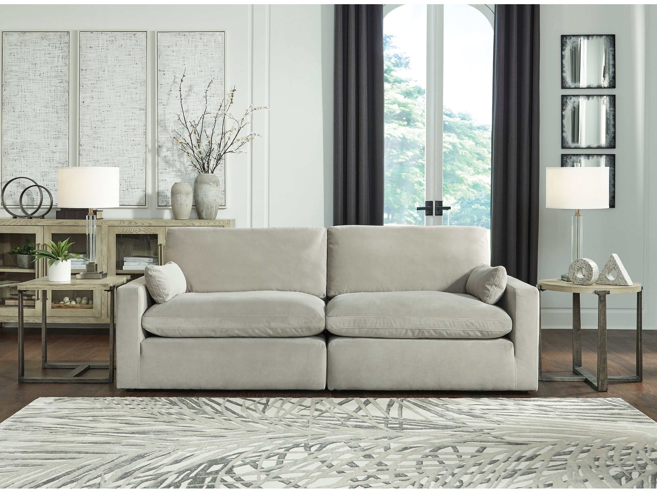 Sophie Gray Velvet Modular Sectional Units