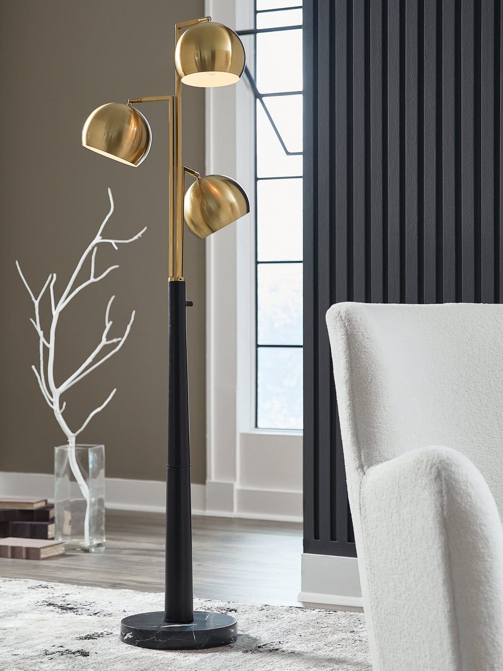 Sorcha Gold/Black Floor Lamp