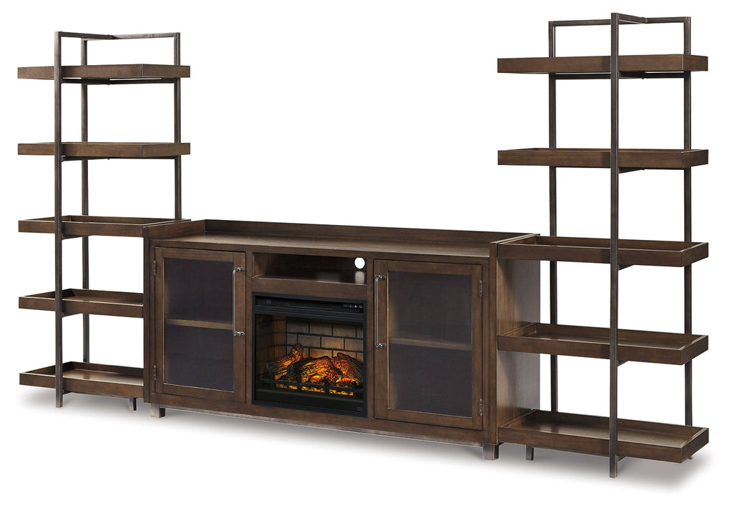 Starmore Black 3-Piece Wall Unit with Electric Fireplace