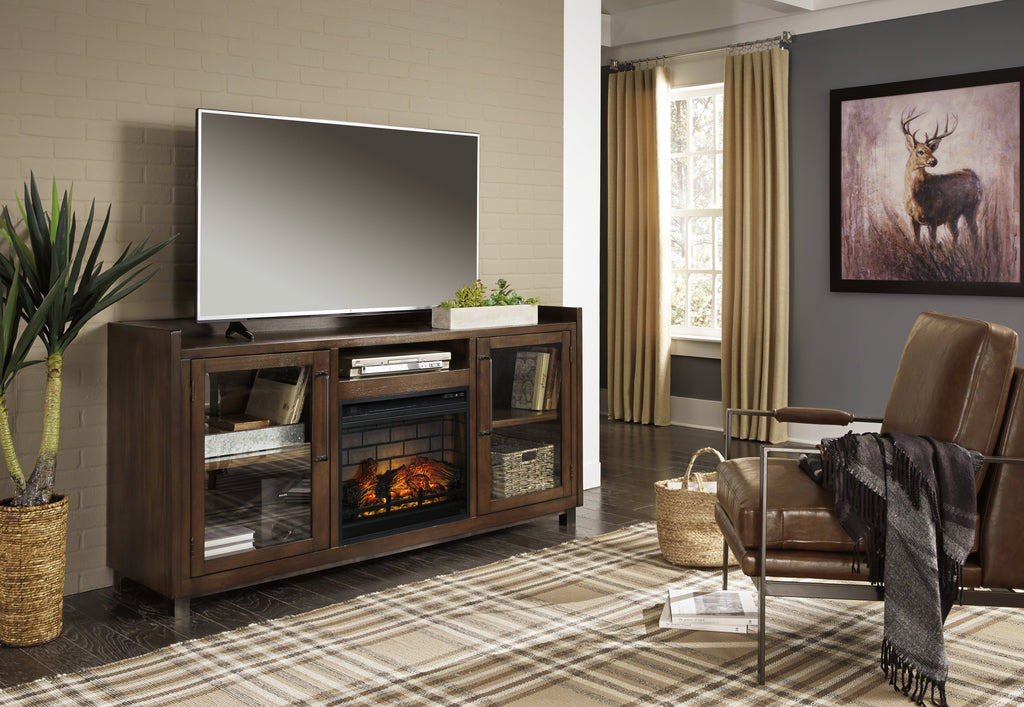Starmore Black 70" TV Stand w/ Electric Fireplace