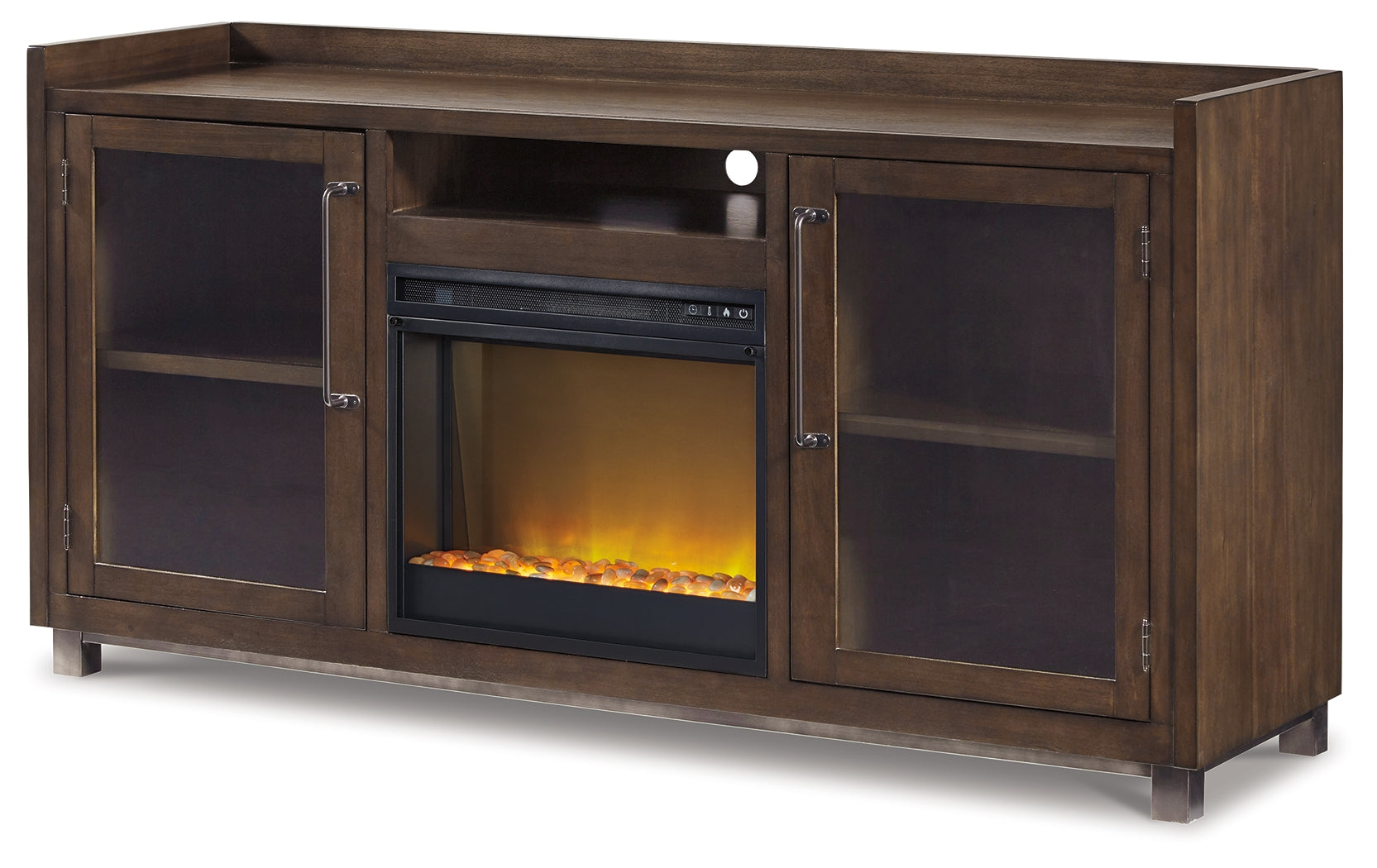 Starmore Black 70" TV Stand with Electric Fireplace