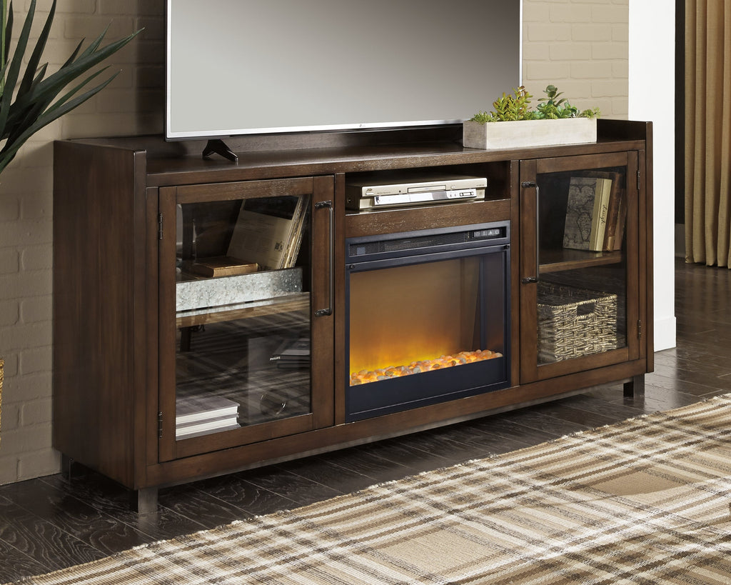 Starmore Black 70" TV Stand with Electric Fireplace