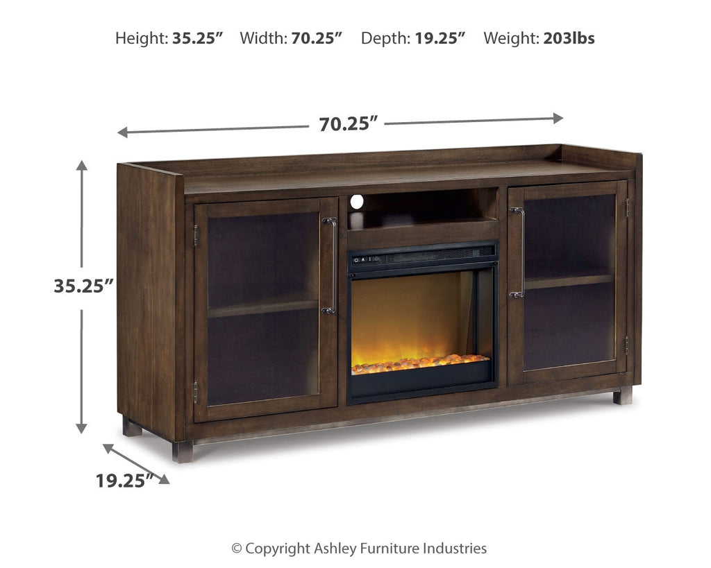 Starmore Black 70" TV Stand with Electric Fireplace