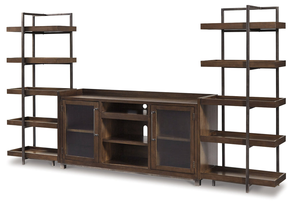 Starmore Brown/Gunmetal 3-Piece Entertainment Center