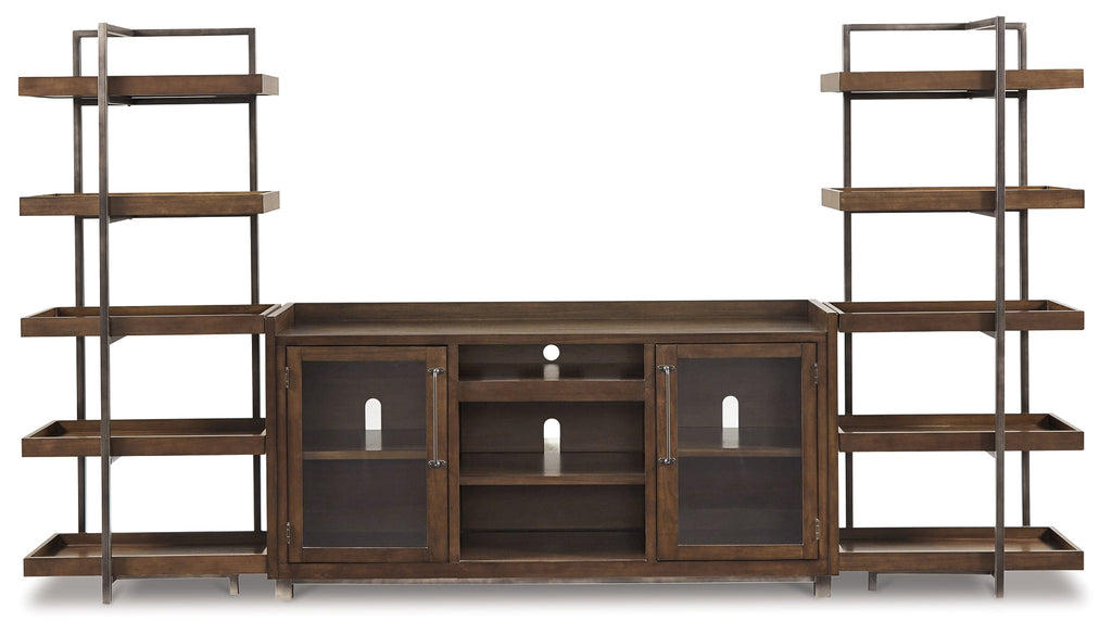 Starmore Brown/Gunmetal 3-Piece Entertainment Center