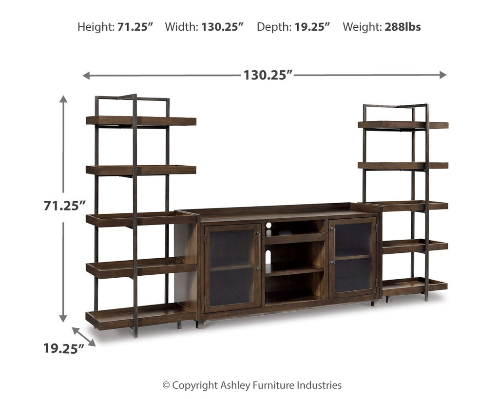 Starmore Brown/Gunmetal 3-Piece Entertainment Center