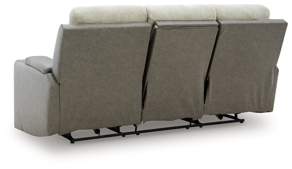 Stately Check Sisal Dual Power Reclining Sofa