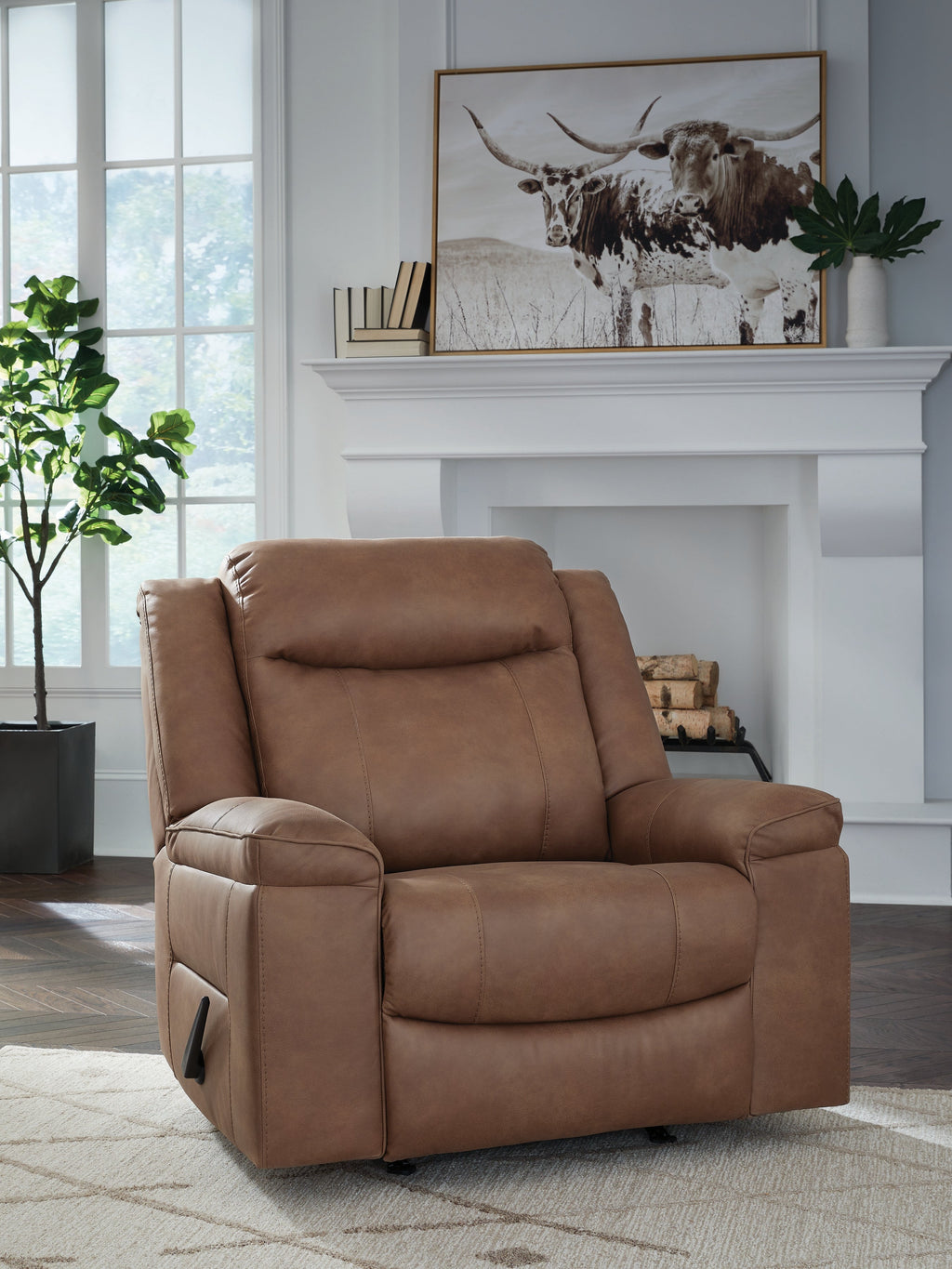 Status Check Caramel Recliner