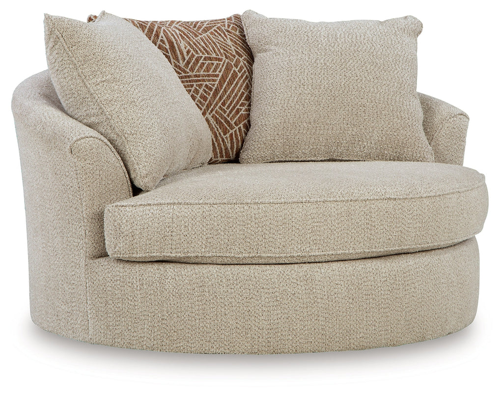 Steelwater Retreat Latte Oversized Swivel Accent Chair