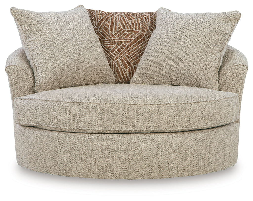 Steelwater Retreat Latte Oversized Swivel Accent Chair