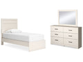 Stelsie Twin Panel Bedroom Set with Dresser and Mirror