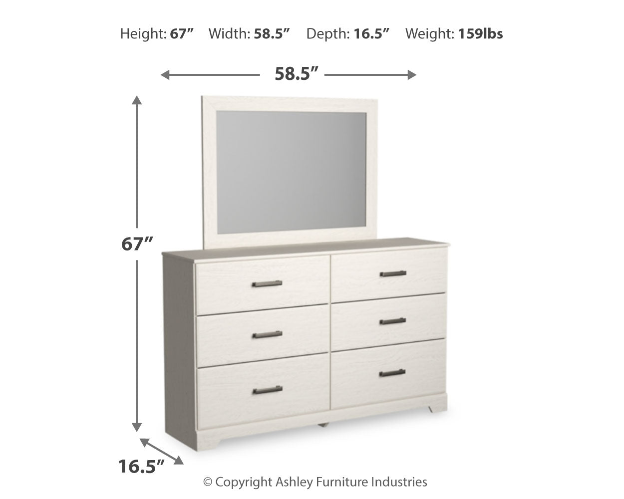 Stelsie Full Panel Bedroom Set, White