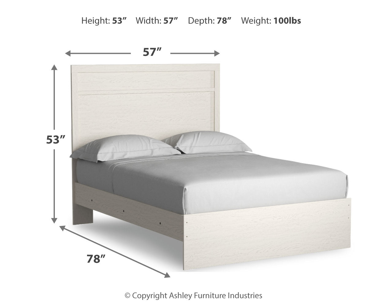 Stelsie Full Panel Bedroom Set, White