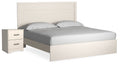 Stelsie White Stelsie King Panel Bed and Nightstand