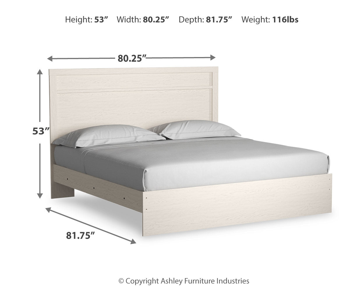 Stelsie White Stelsie King Panel Bed and Nightstand