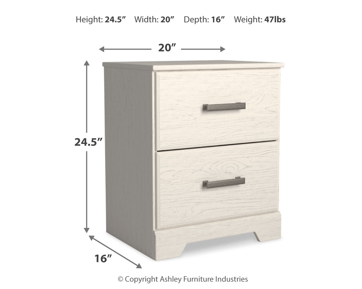 Stelsie White Stelsie King Panel Bed and Nightstand