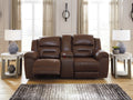 Stoneland Chocolate Power Reclining Loveseat w/ Console