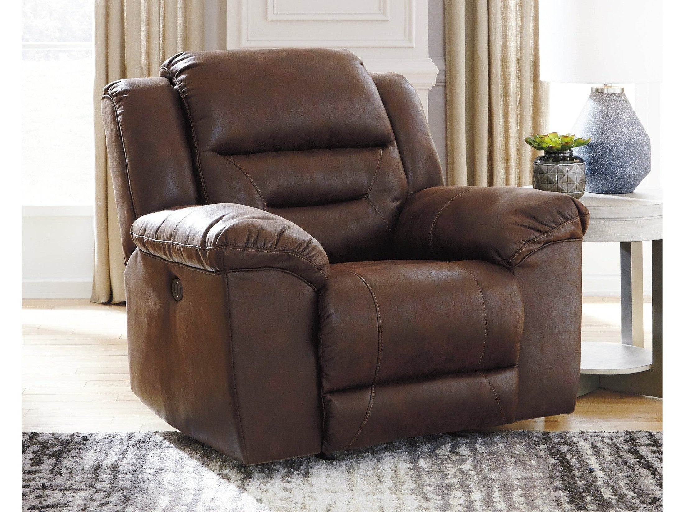 Stoneland Chocolate Power Rocker Recliner