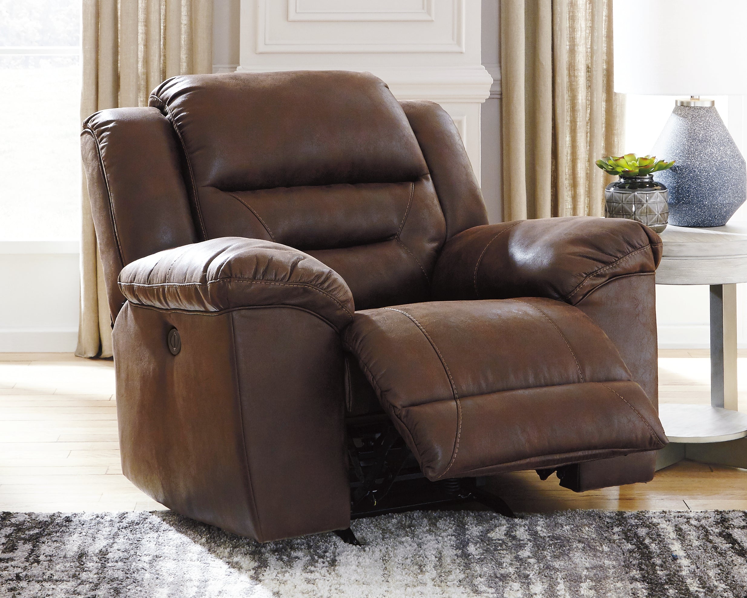Stoneland Chocolate Power Rocker Recliner