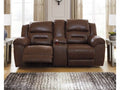 Stoneland Chocolate Reclining Loveseat w/ Console