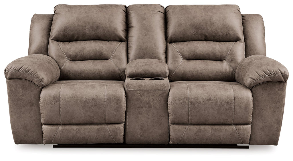 Stoneland Fossil Manual Reclining Loveseat w/ Console