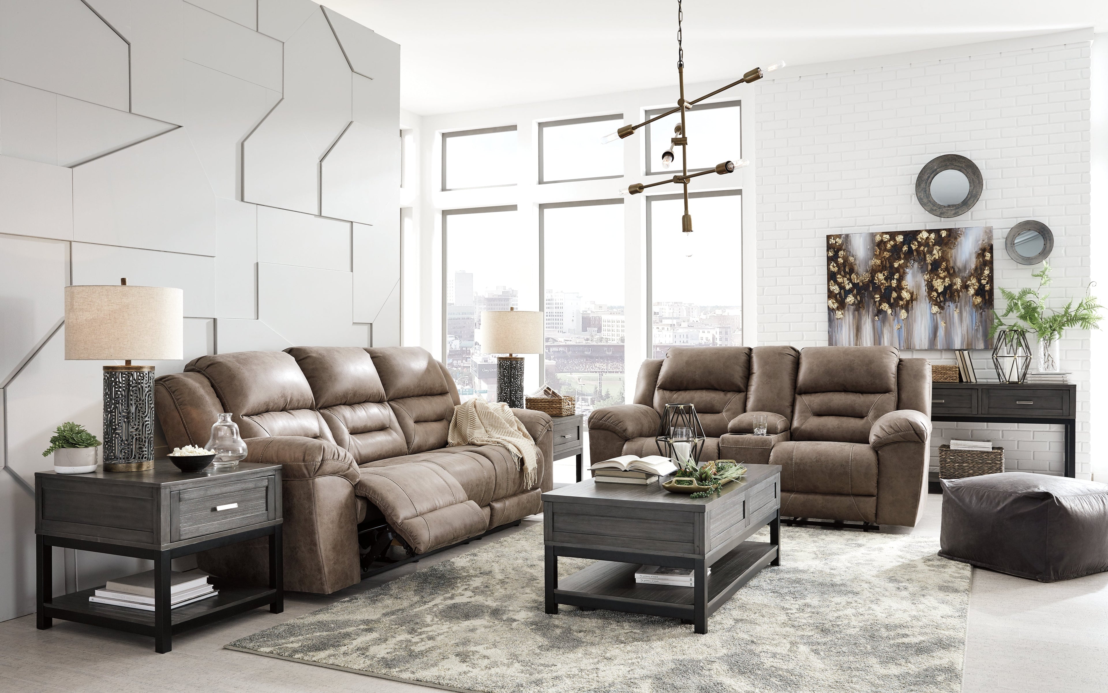 Stoneland Fossil Manual Reclining Sofa