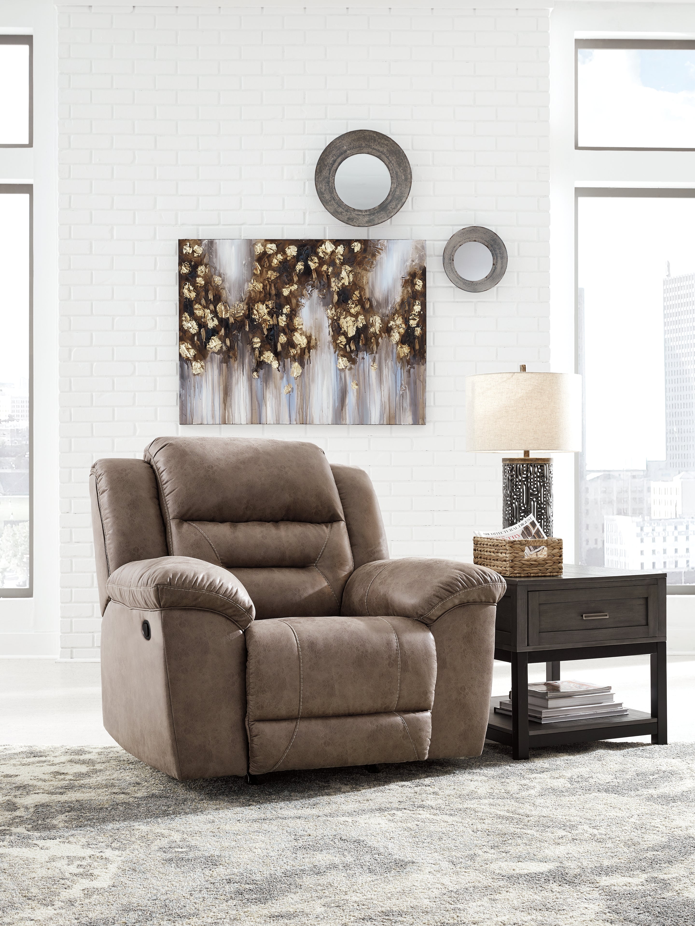 Stoneland Fossil Reclining Sofa & 2 Recliners