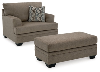 Stonemeade Nutmeg Sofa Chaise, Oversized Chair and Ottoman