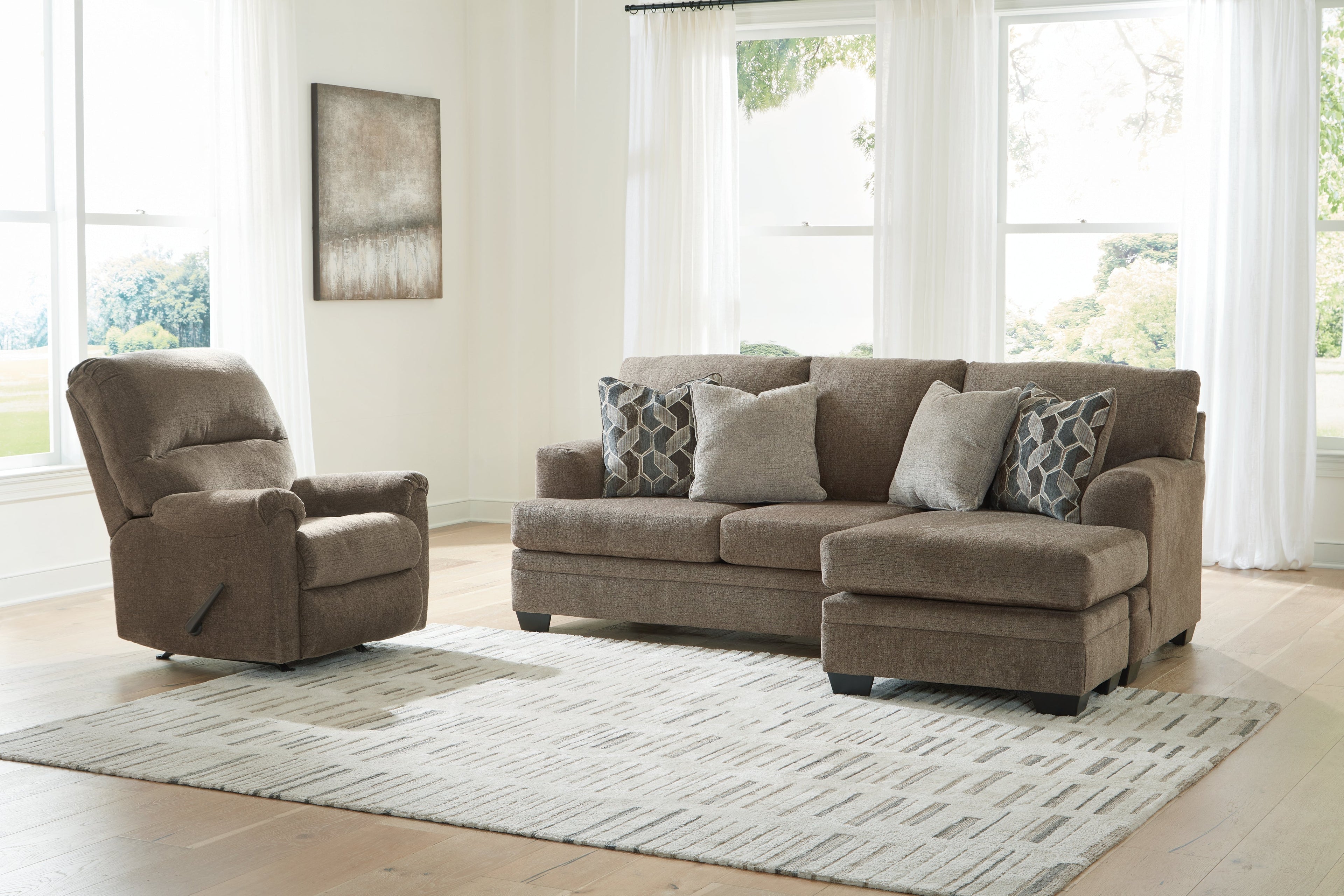 Stonemeade Nutmeg Sofa Chaise & Recliner