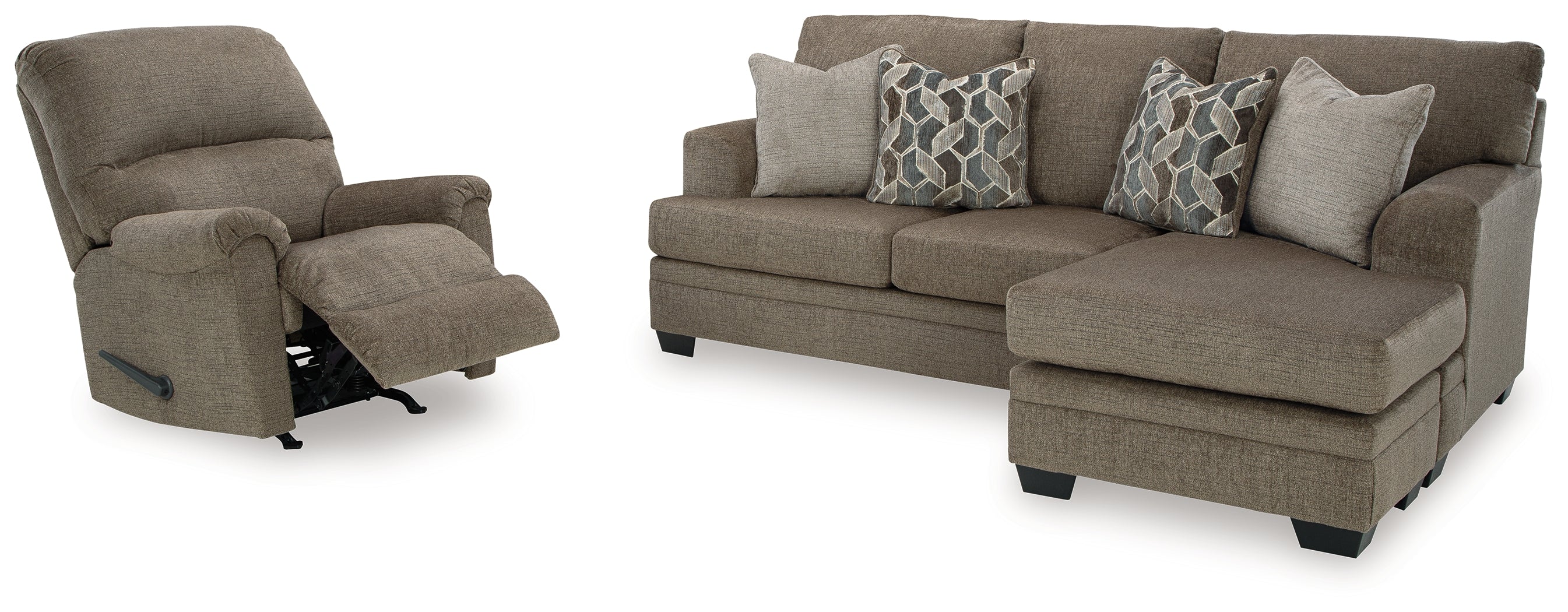 Stonemeade Nutmeg Sofa Chaise & Recliner