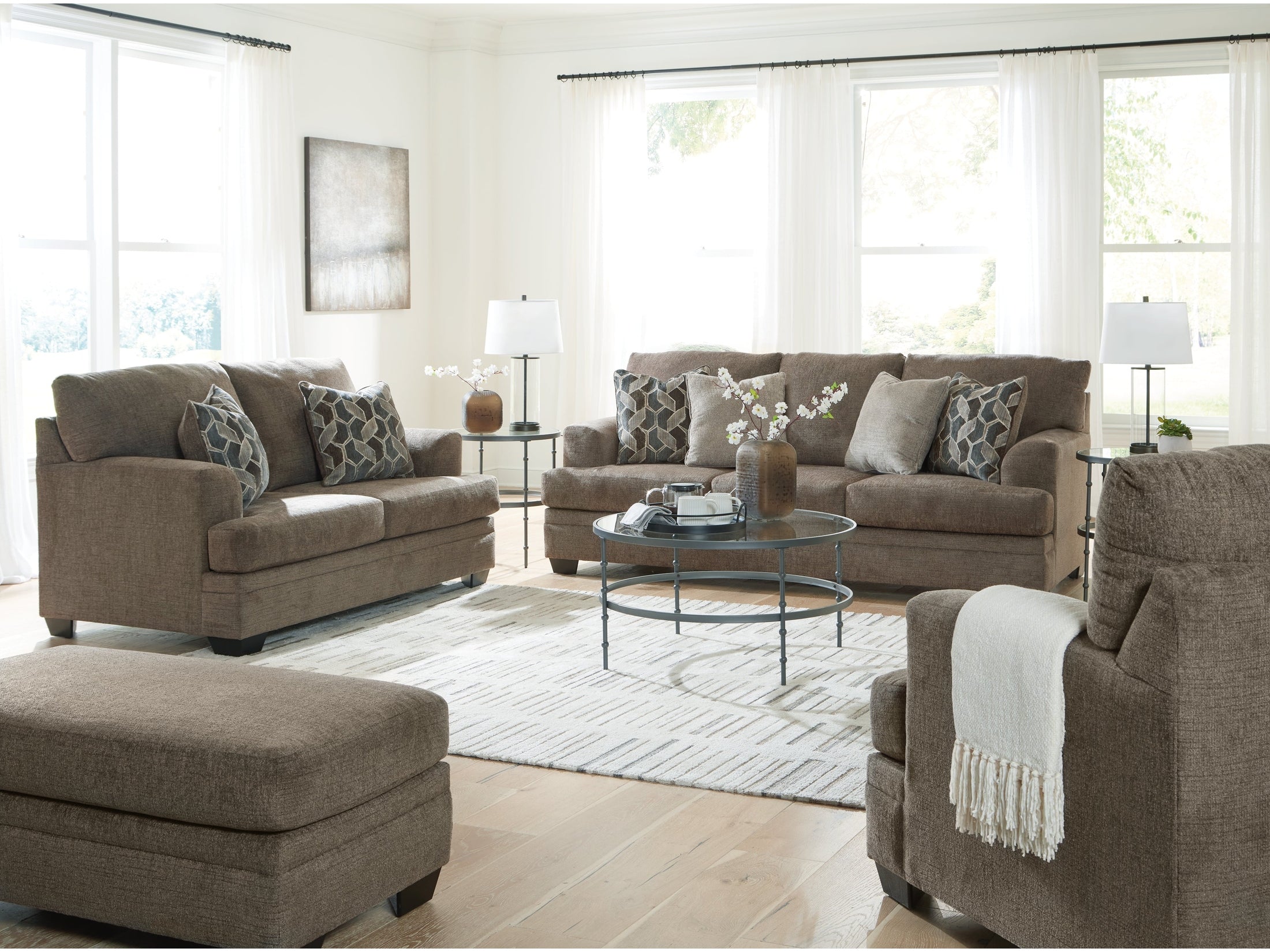 Stonemeade Nutmeg Sofa, Loveseat, Chair and Ottoman
