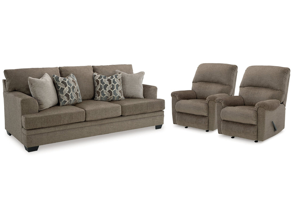 Stonemeade Nutmeg Sofa and 2 Recliners