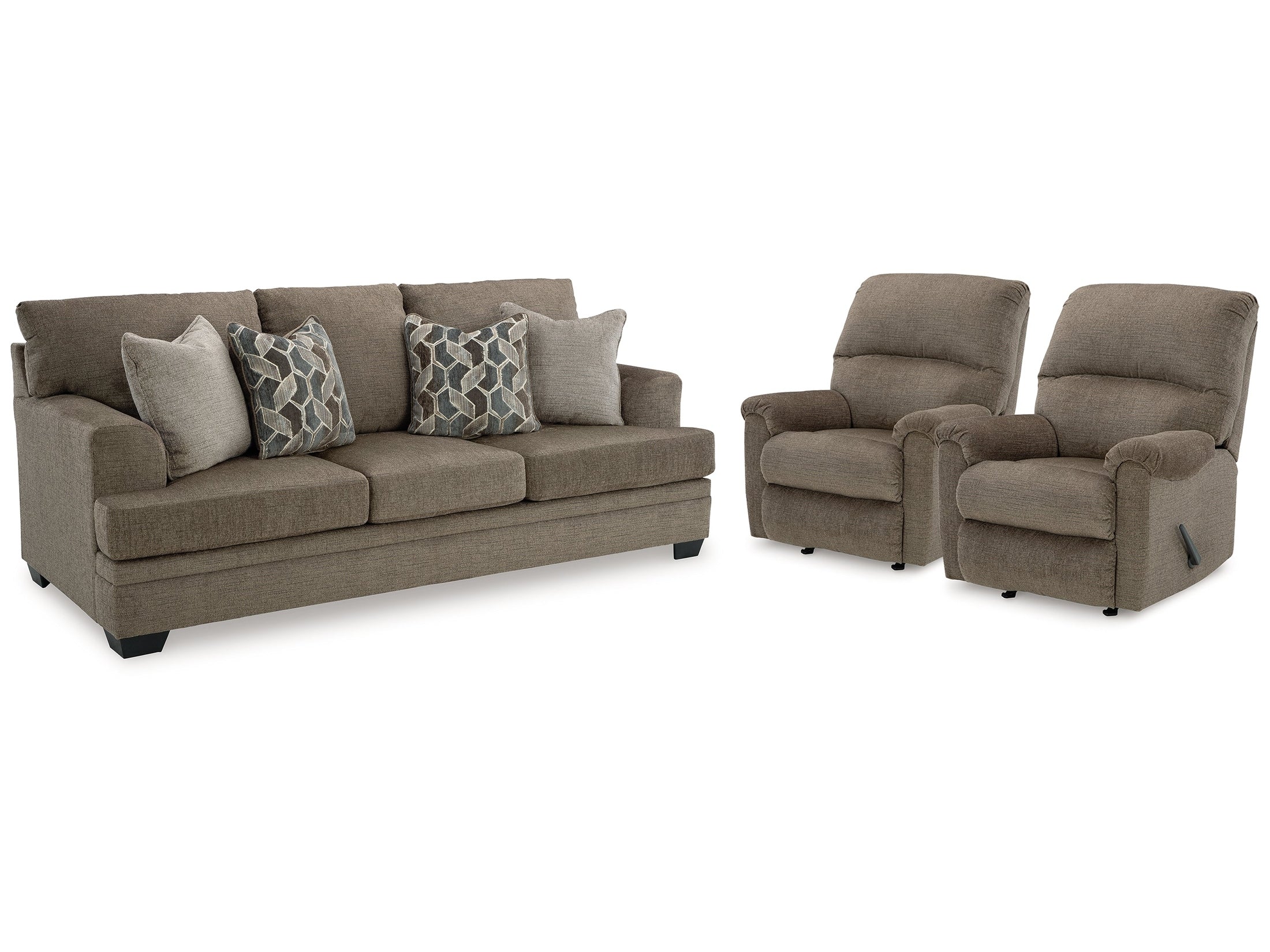 Stonemeade Nutmeg Sofa and 2 Recliners