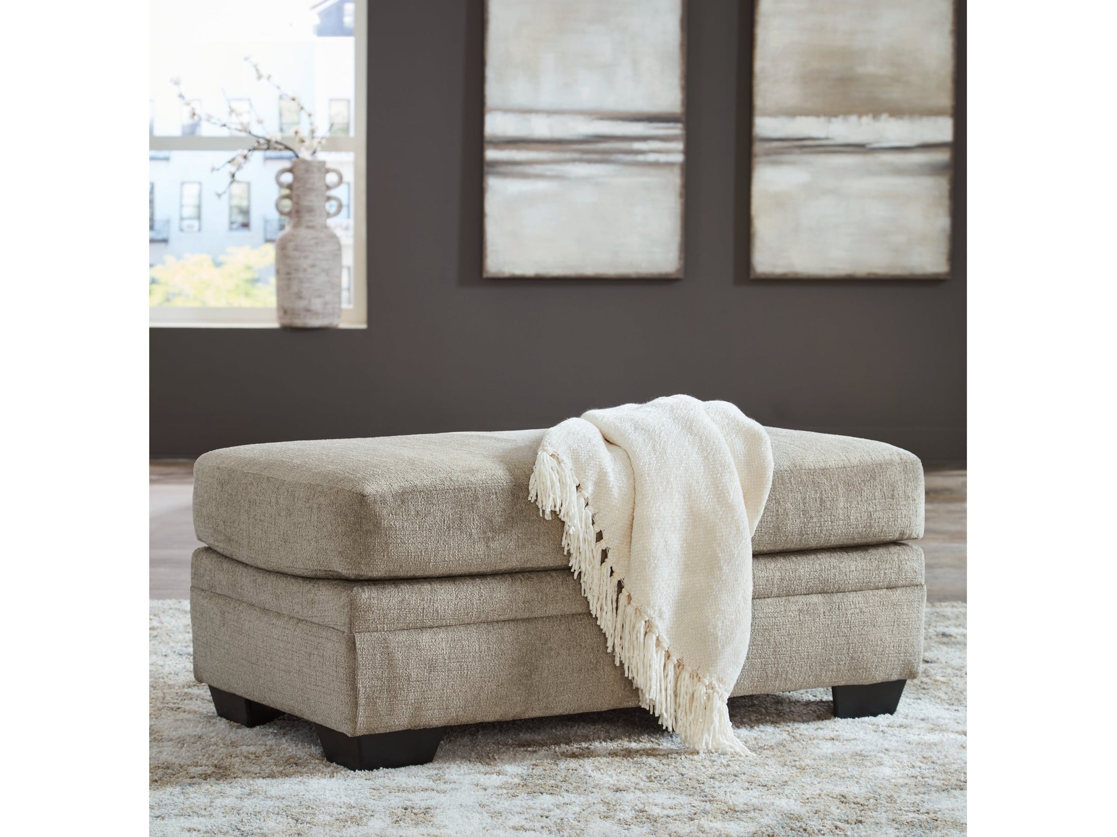 Stonemeade Taupe Ottoman