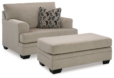 Stonemeade Taupe Oversized Chair and Ottoman