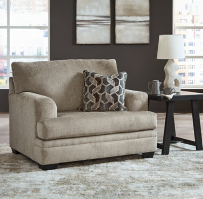 Stonemeade Taupe Oversized Chair and Ottoman