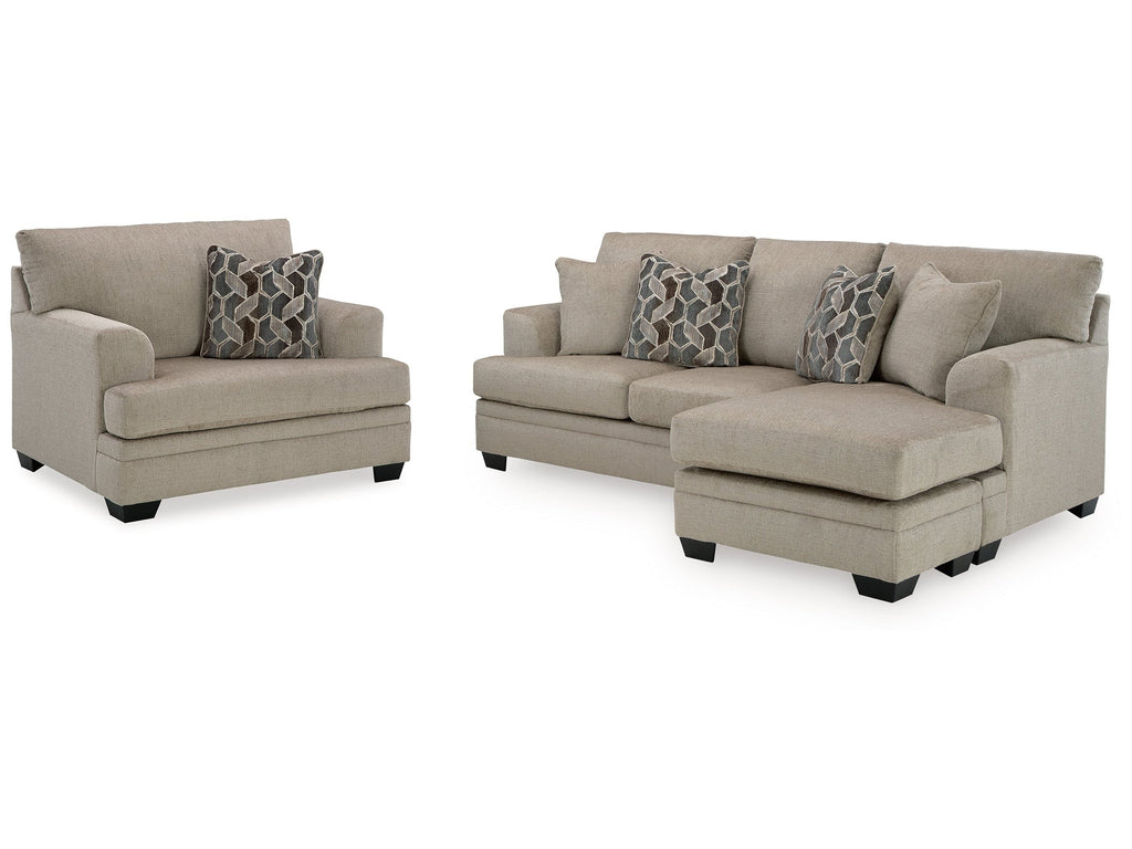 Stonemeade Taupe Sofa Chaise & Oversized Chair